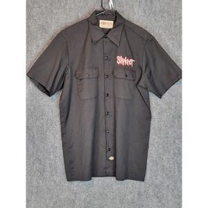 Vintage Dickies Slipknot Button Up Work Shirt Mens Large Black Band Merch 90s